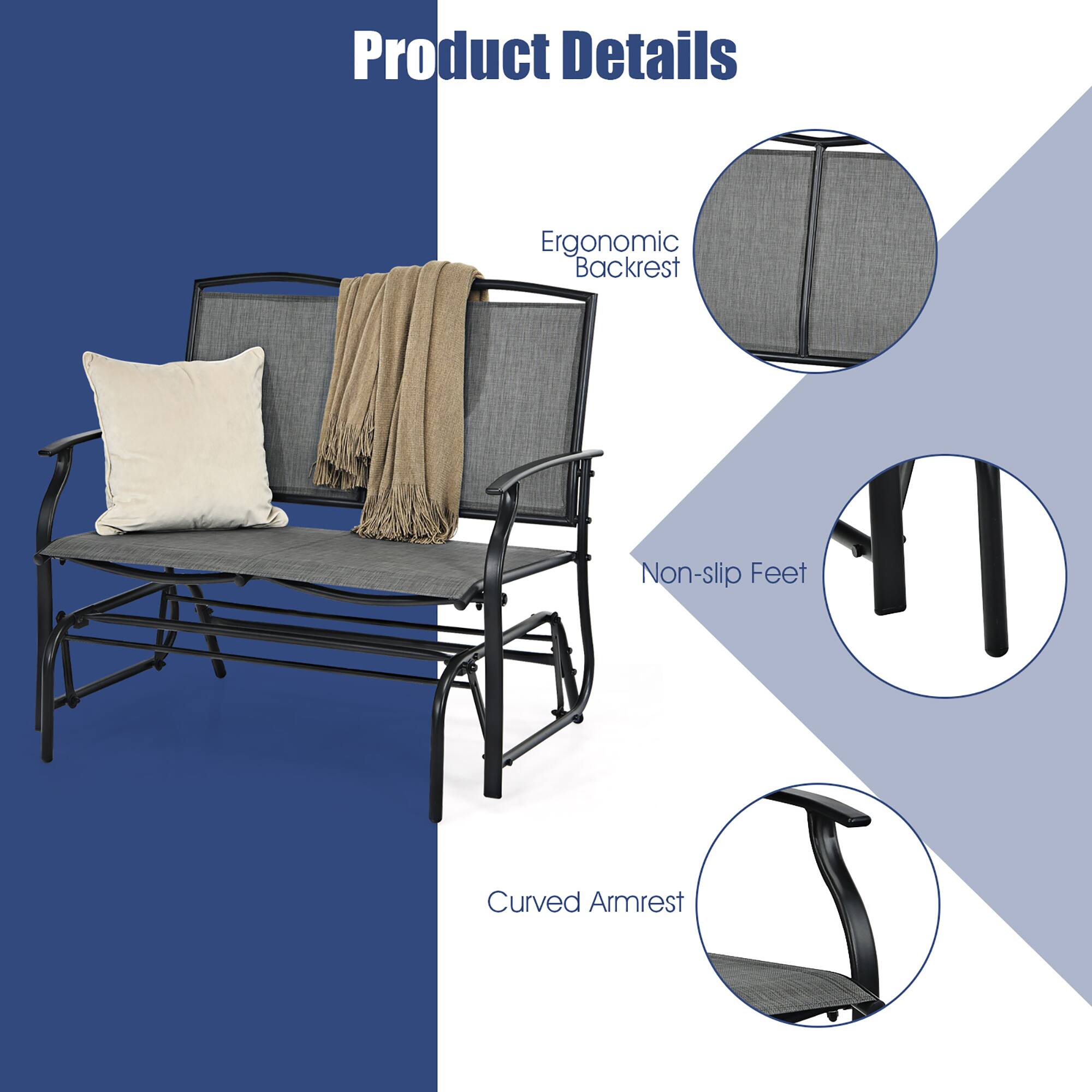Product Details
Ergonomic Backrest
Non-slip Feet
Curved Armrest