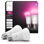 Philips - Hue A19 Bluetooth 75W Smart LED Bulb (2-Pack) - White and Color Ambiance