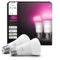 Philips - Hue A19 Bluetooth 75W Smart LED Bulb (2-Pack) - White and Color Ambiance - Front_Zoom