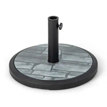Front. Mondawe - 35lbs Umbrella Base with Built-in Cement - Black and Gray.