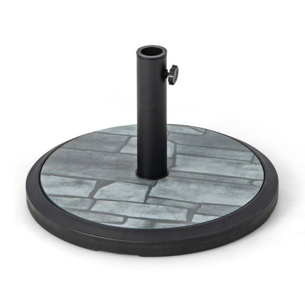 Front. Mondawe - 35lbs Umbrella Base with Built-in Cement - Black and Gray.