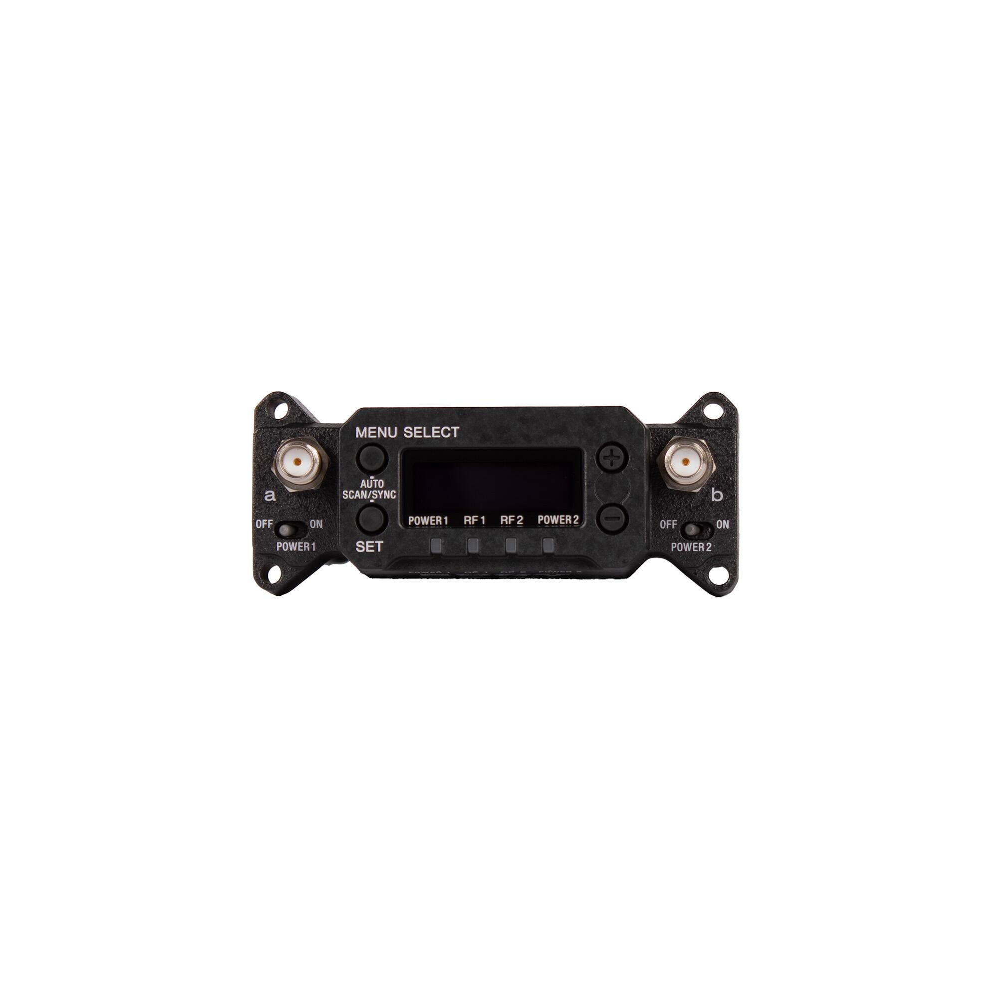 MENU SELECT  
AUTO SCAN/SYNC  
a OFF ON POWER1 RF1 1 RF2 2 POWER2  
b OFF ON POWER2  
SET