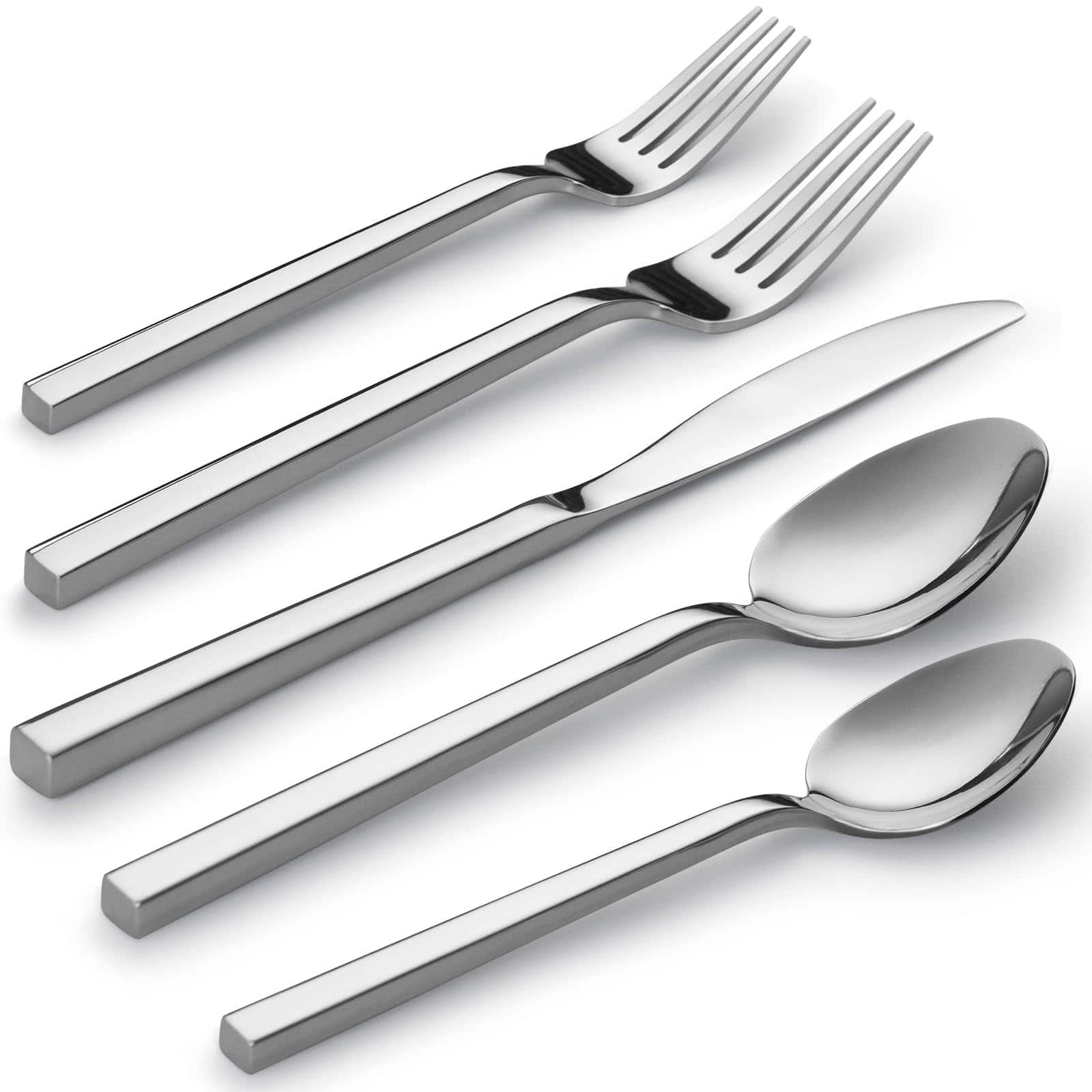 Dazzed Corner - 20-Piece Stainless Steel Flatware Set, Cutlery Set, Silverware Set Service for 4 Dishwasher Safe - Silver
