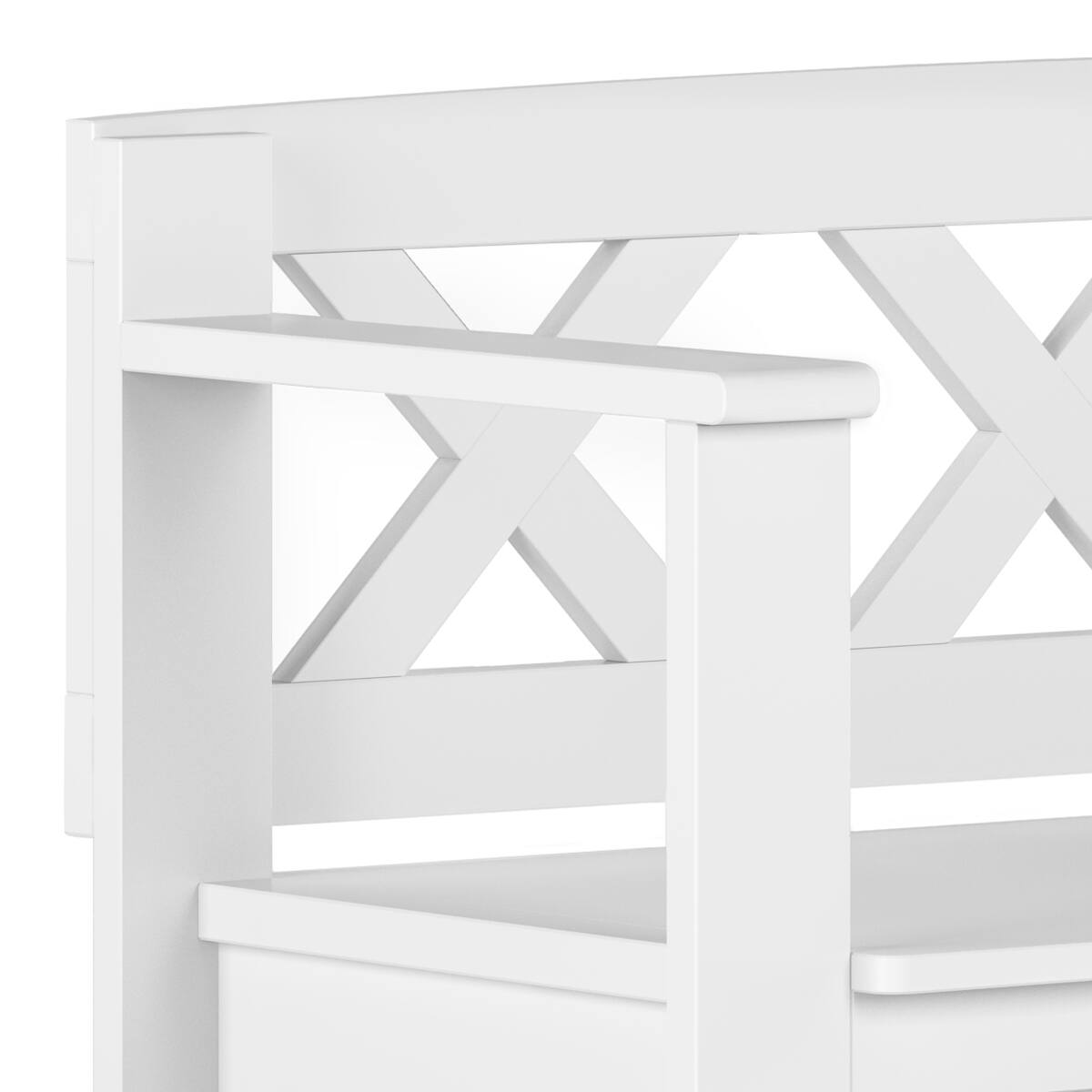 Alt View 11. Simpli Home - Amherst Small Entryway Storage Bench - White.
