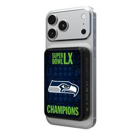 Keyscaper - Seattle Seahawks Super Bowl LX Champions Wireless Magnetic Power Bank - Black