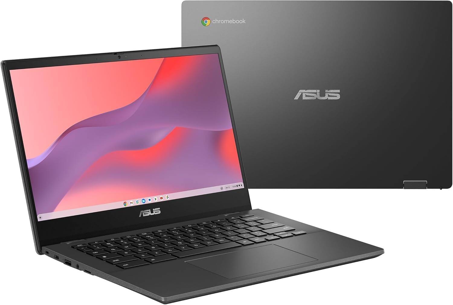 Alt View 8. ASUS - Chromebook CM1402 14" FHD Laptop - MediaTek Kompanio 520 - 4GB Memory - 128GB Storage(64GB+64GB SD Card) - Gravity Gray.