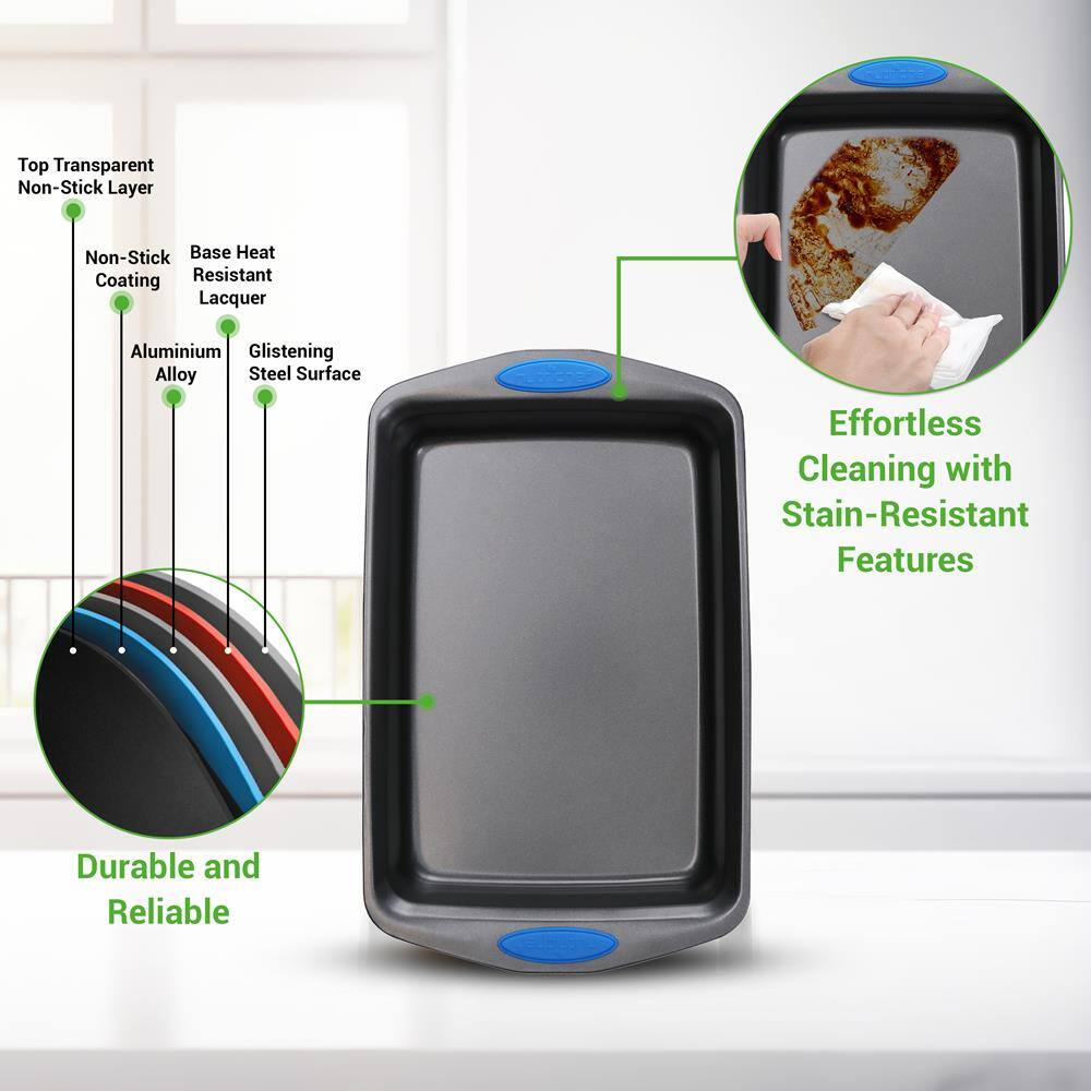 - Top Transparent Non-Stick Layer
- Non-Stick Coating
- Base Heat Resistant Lacquer
- Aluminium Alloy
- Glistening Steel Surface
- Effortless Cleaning with Stain-Resistant Features
- Durable and Reliable