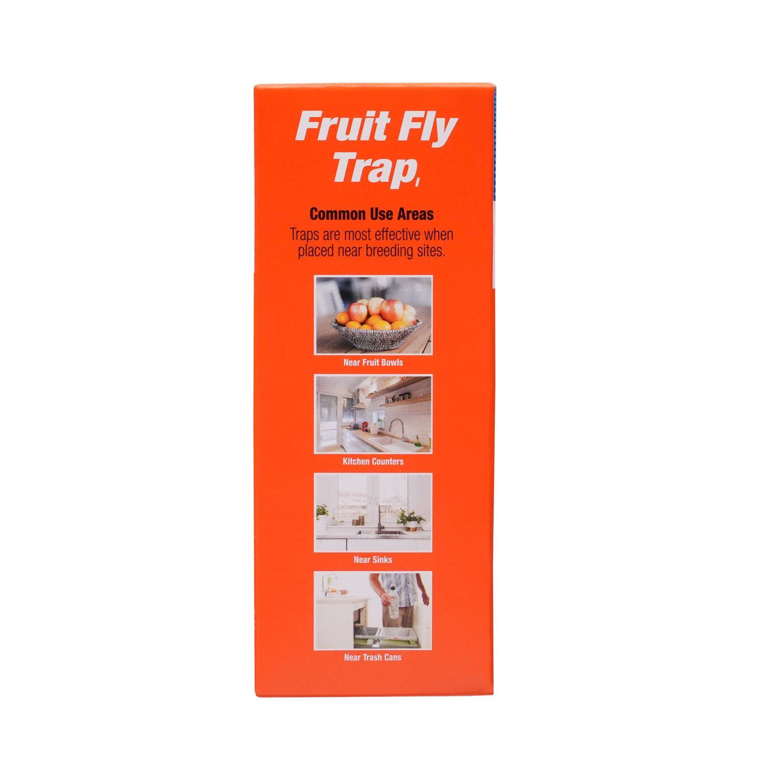 Fruit Fly Trap

Common Use Areas
Traps are most effective when placed near breeding sites.

- Near Fruit Bowls
- Kitchen Counters
- Near Sinks
- Near Trash Cans