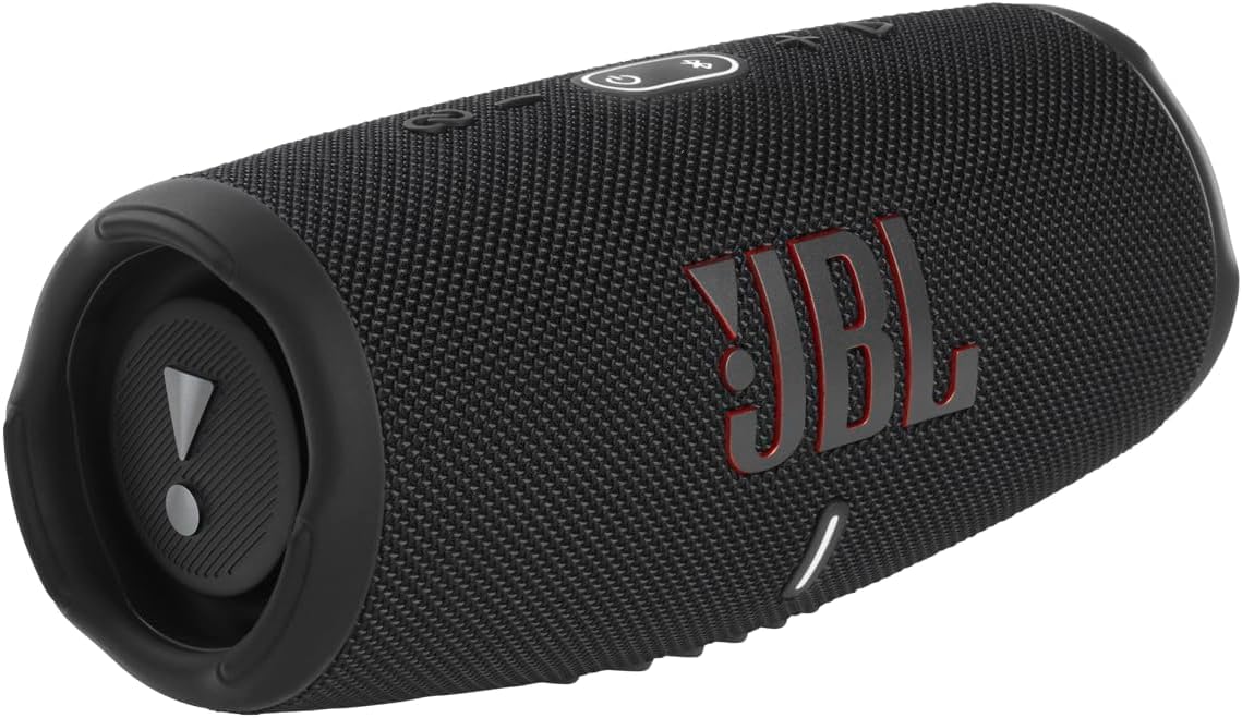 Angle. JBL - JBL Charge 5 Portable Waterproof Bluetooth Speaker with Winguard Travel Case (Black) - Black.