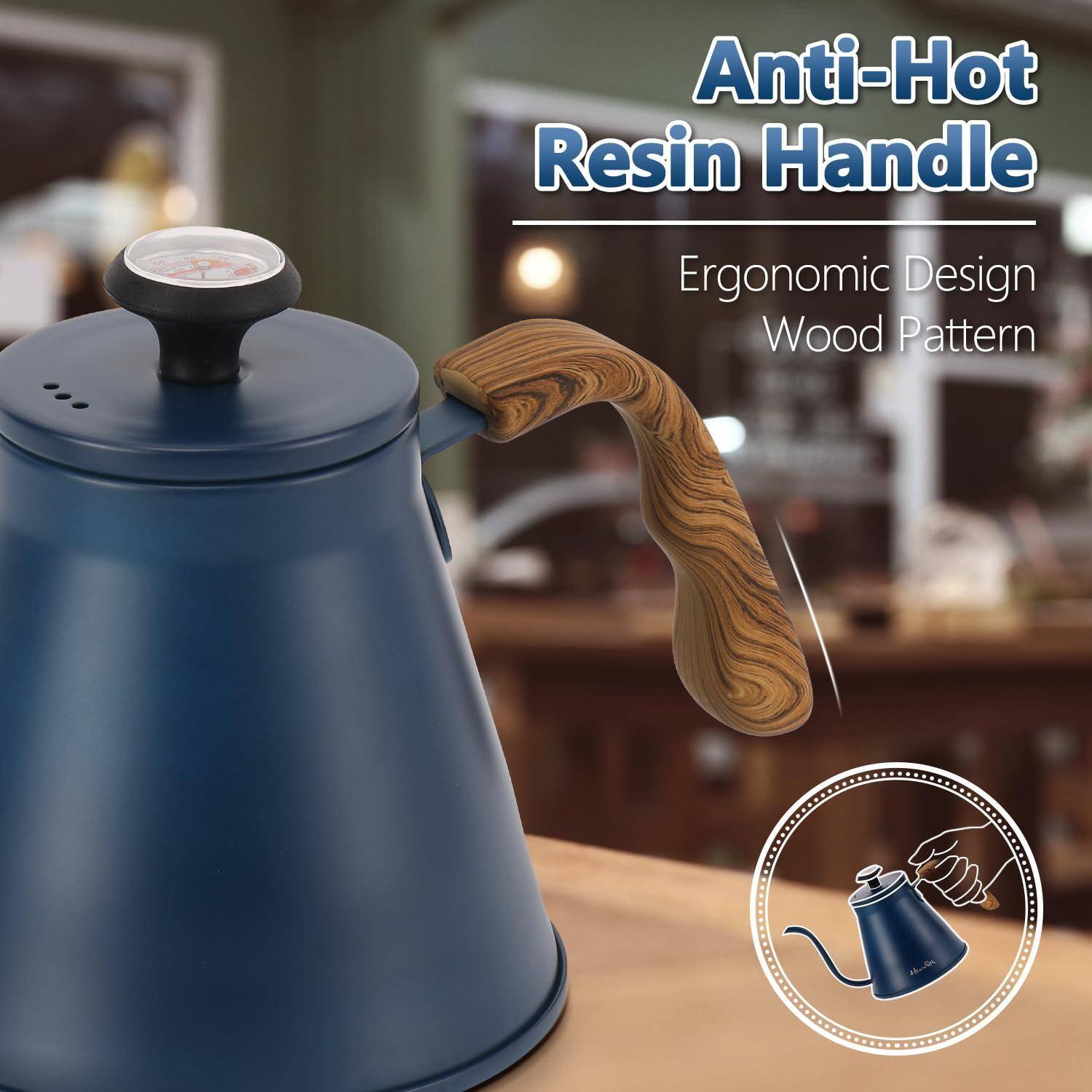 Anti-Hot Resin Handle  
Ergonomic Design  
Wood Pattern