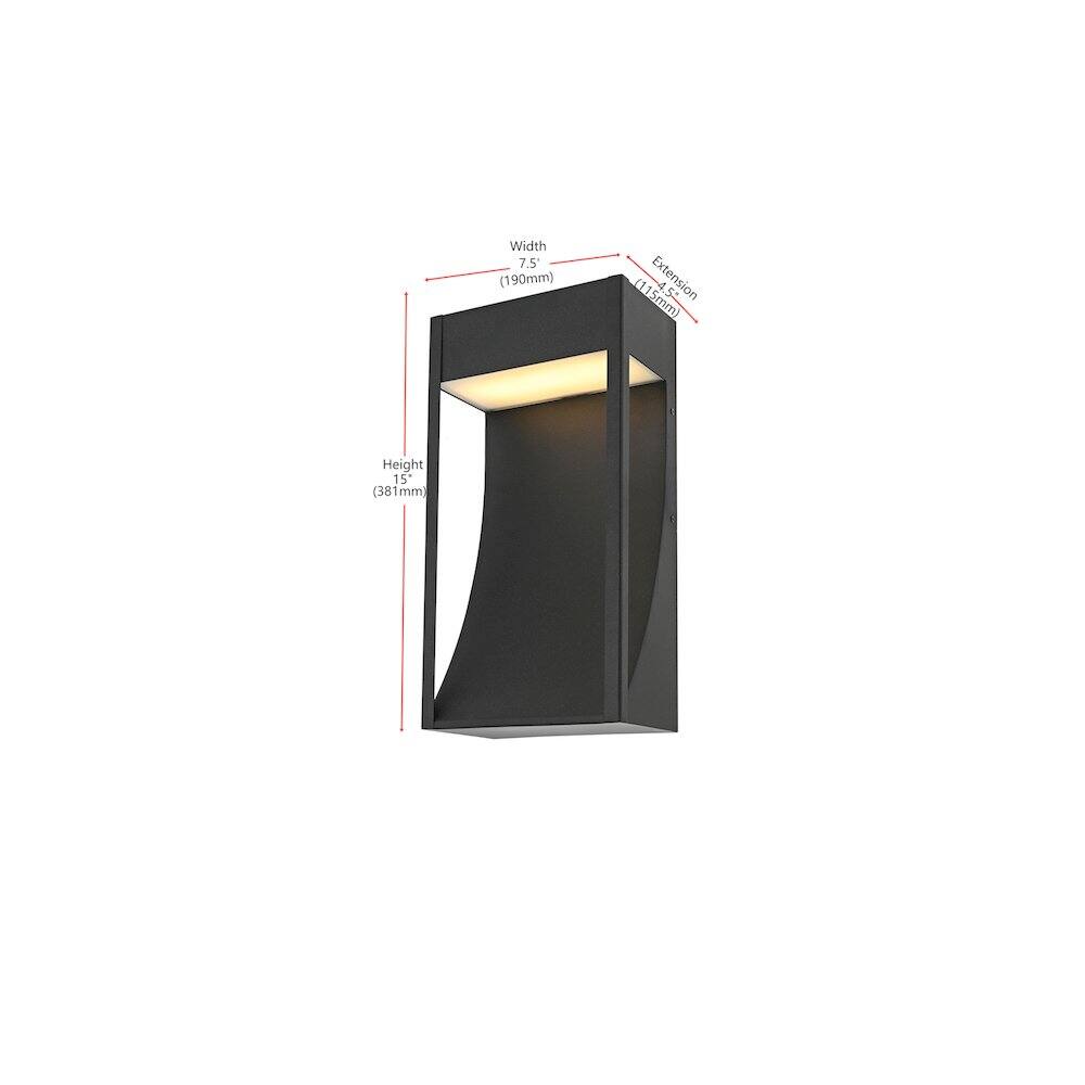 Width 7.5' (190mm)  
Extension 5 (115mm)  
Height 15' (381mm)