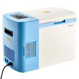 VEVOR - Ultra Low Temperature Freezer,25 L,−40 ℉ to −123 ℉ Adjustable Temp Range,with Digital Display, 304 Stainless Steel Liner - Blue;White
