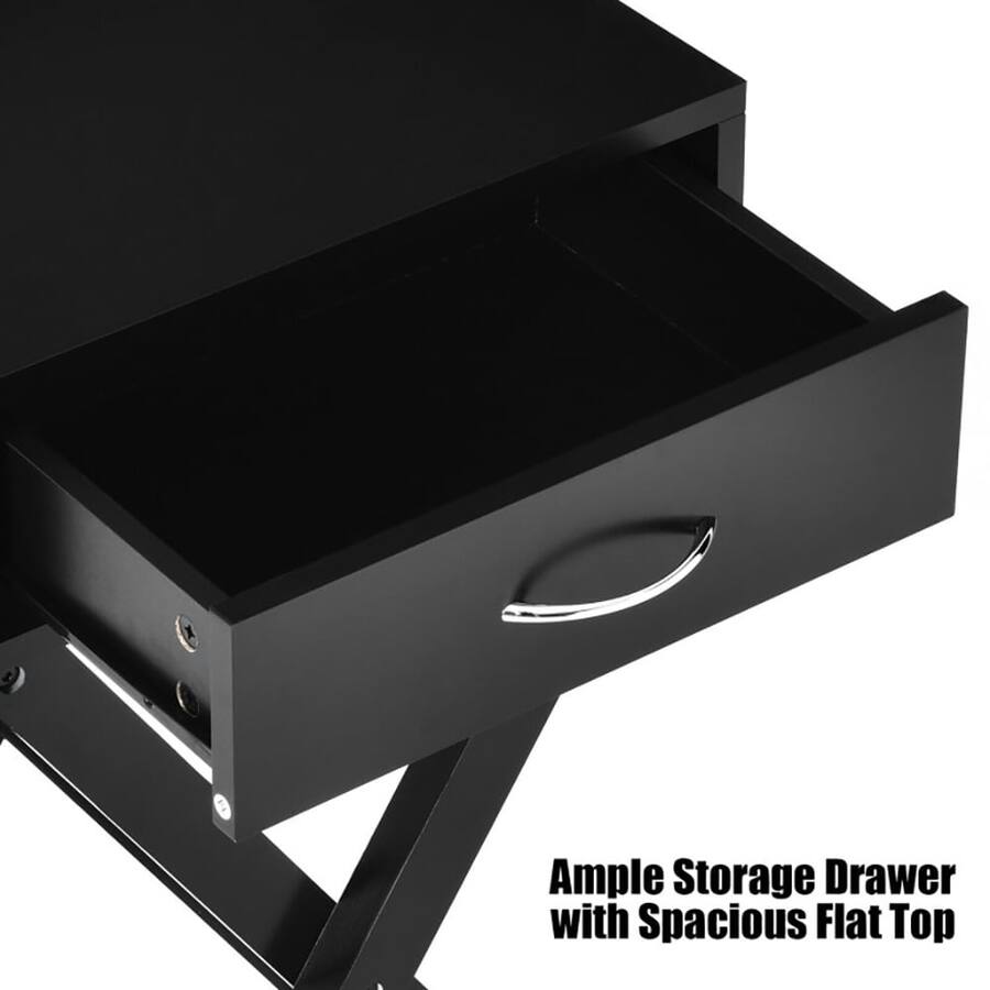 Shape Drawer Pefilos Design Sofa Side Table with X Shape Drawer for Living Room ...