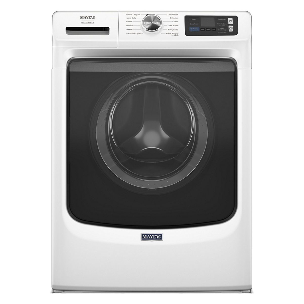 Maytag - 5.0 Cu. Ft. High-Efficiency Smart Front Load Washer with Steam and Pet Pro System - White - Front_Zoom