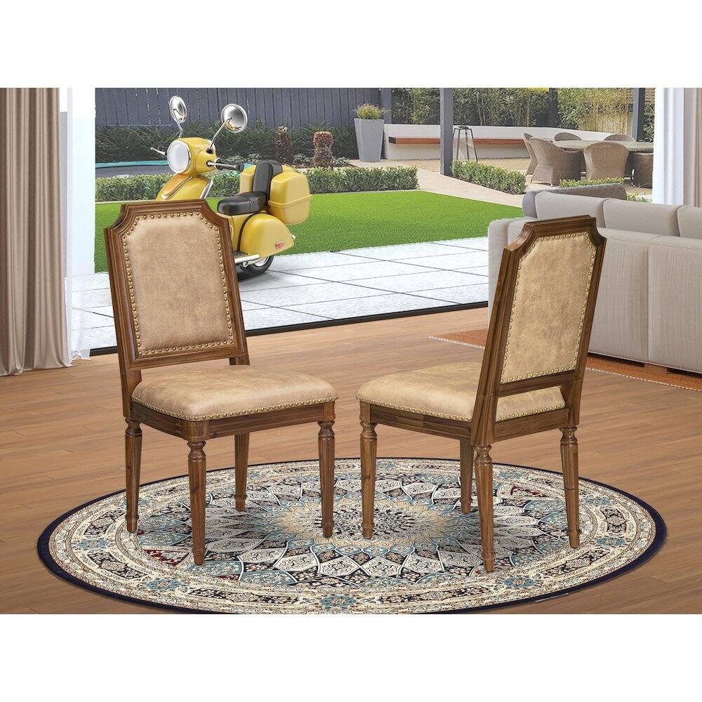 Alt View 1. East West Furniture - Parson Chairs - Brown.