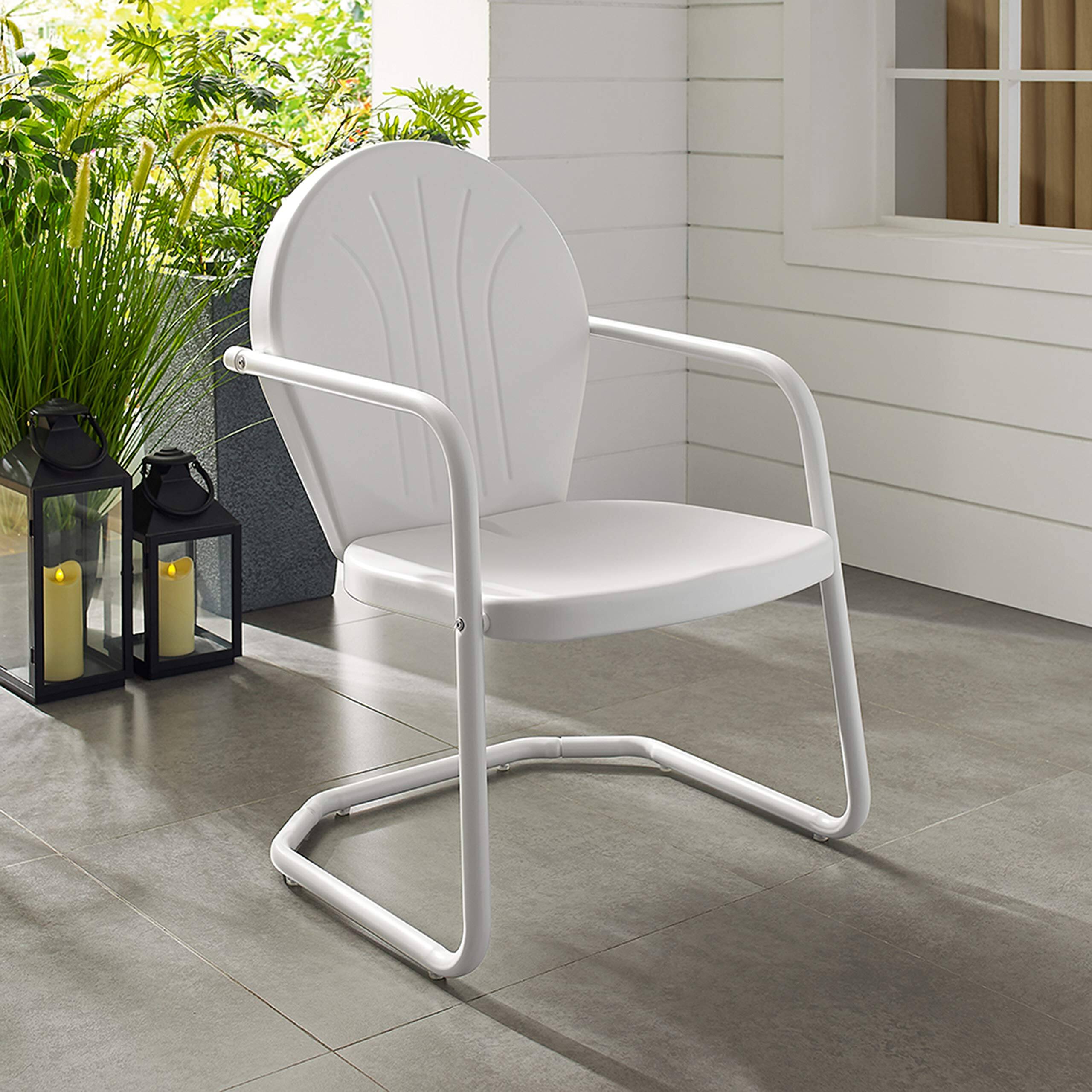 Alt View 2. Crosley Furniture - Griffith Retro Outdoor Chair - White Gloss.