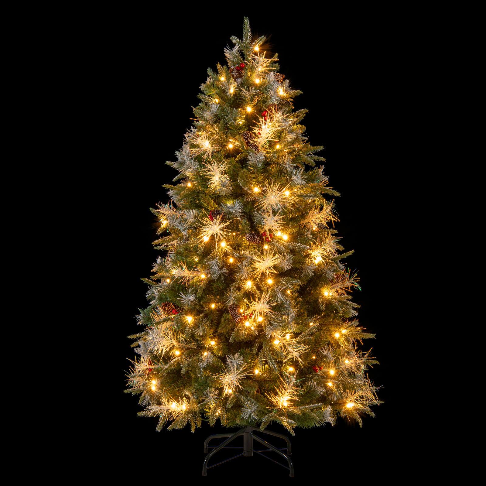 Alt View 10. Costway - Costway 5 FT Artificial Christmas Tree with 602 Branch Tips, 190 Warm White LED Lights - Green.