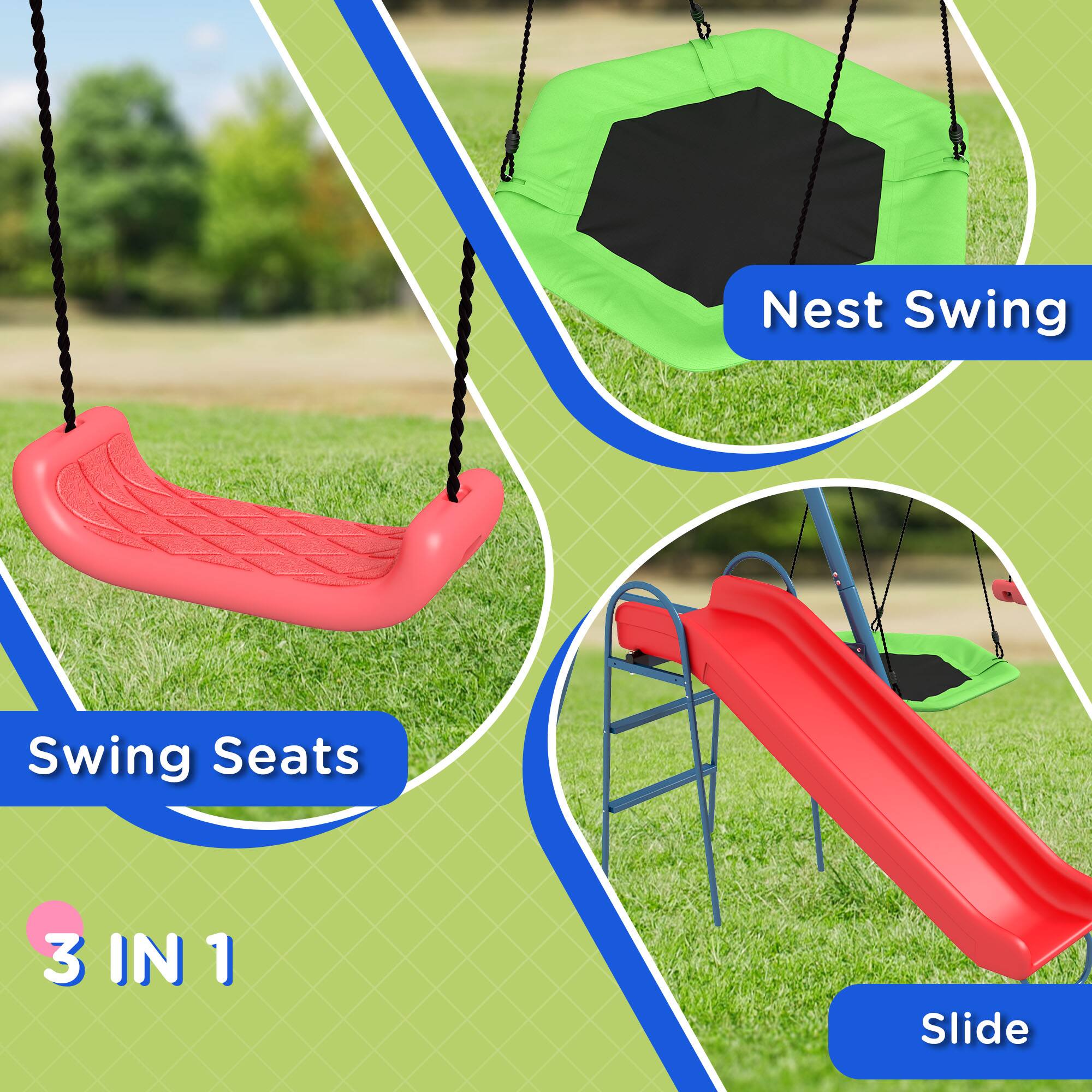 Nest Swing  
Swing Seats  
3 IN 1  
Slide