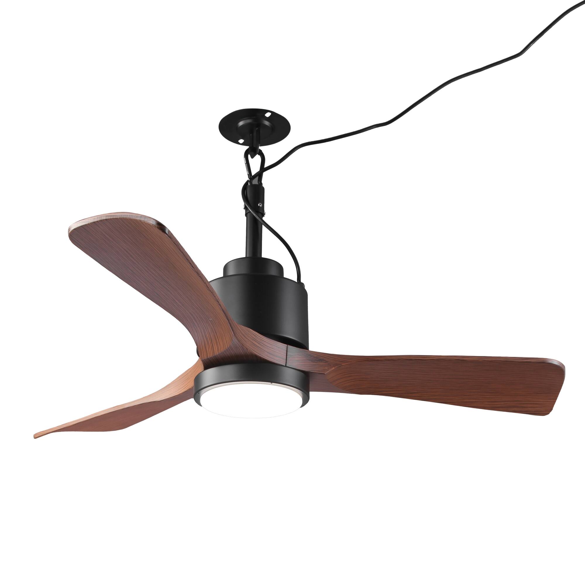 Back. Vaczon - 42 In. Traditional Waterproof Wet-Rated Outdoor Ceiling Fan with Light, Remote and App Control - Brown.