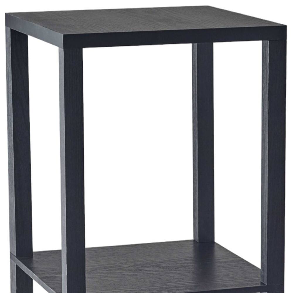 Left. Hivvago - Hivvago 28 Inch Square End Table With Two Shelves - Black.