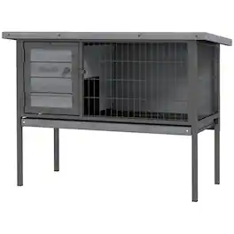 Pawhut - Rabbit Hutch Elevated with No Leak Tray