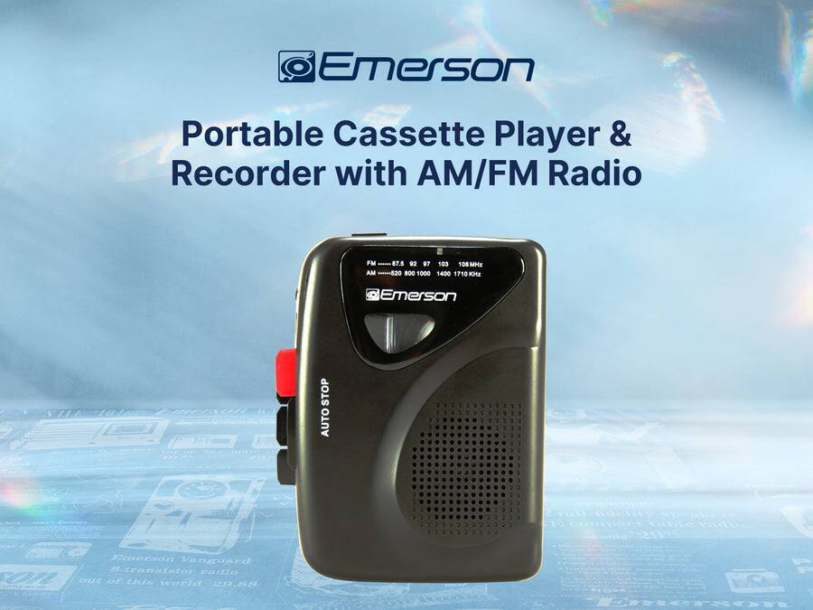 Emerson Portable Cassette Player & Recorder with AM/FM Radio

FM 87.5 92 87 103 108 MHz
AM 520 20 800 1000 1400 1710 kHz

Emerson STOP AUTOSTOP

Emerson Vanguard 8-transistor radio
Out of this world 29.88

Emerson