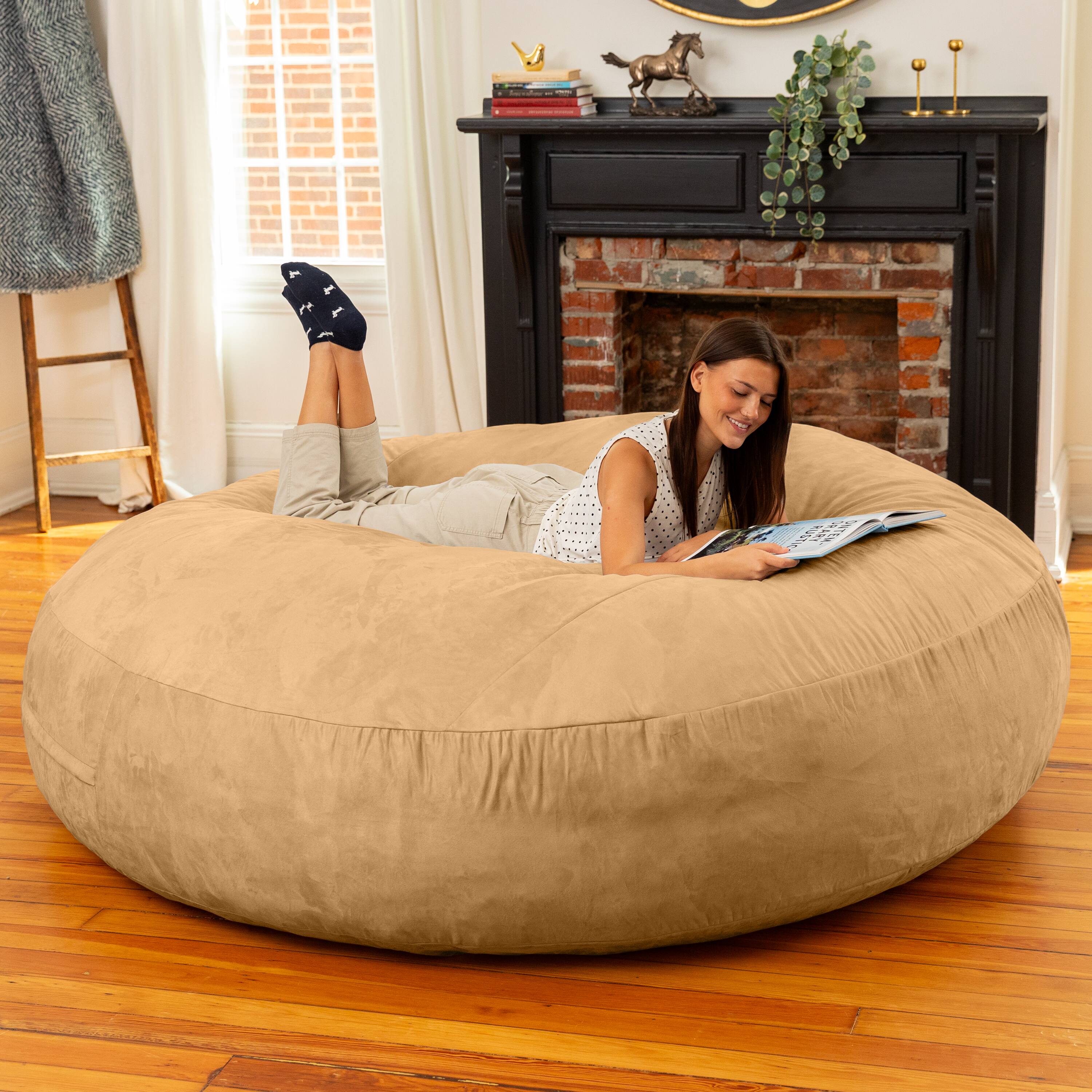 Alt View 3. Jaxx - Jaxx 6 Foot Cocoon - 2-in-1 Convertible Bean Bag Bed & Large Bean Bag Chair for Adults, Camel - Camel.