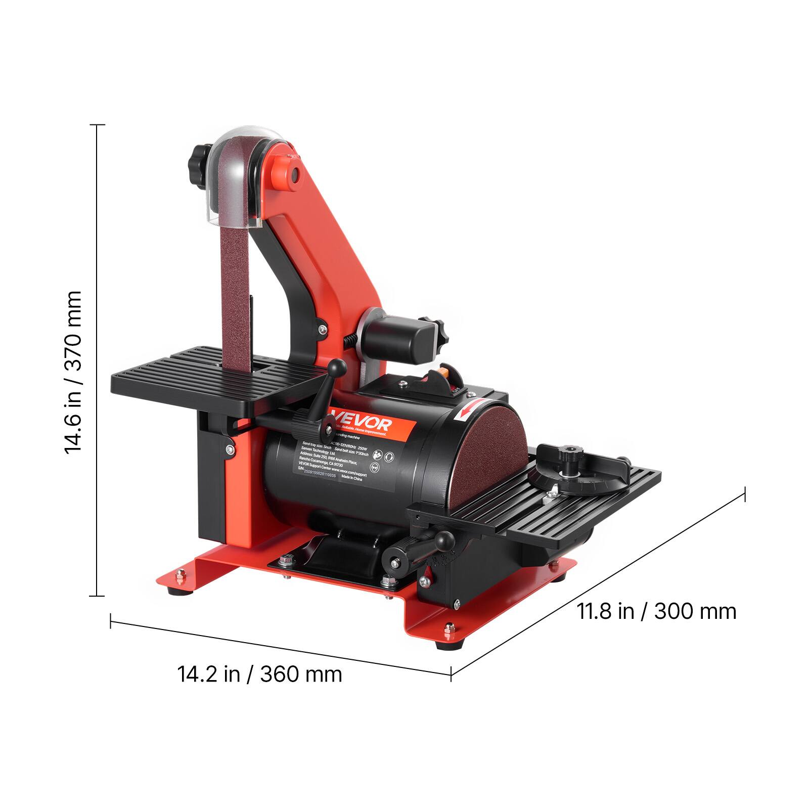 mm 370 14.6 in / 370 14.6  
VEVOR unise VI an THER - 10000 and - DOR Nikes A Parce 100% TO hands/Cournunge a xx  
11.8 in/300 mm  
14.2 in /360 mm