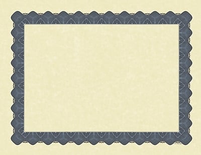 Great Papers - Metallic Certificates, 8.5" x 11", 100/Pack - Beige/Blue