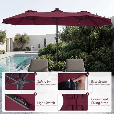 1 2 patio umbrella with hook and lights Amazon.com : HOMSHADE 10ft Solar Offset Cantilever This 10 x10 Offset Cantaliever Umbrella comes complete with a series of features to help set it apart from any umbrella youve used Clihome 13ft Aluminum 2-Top Rectangular