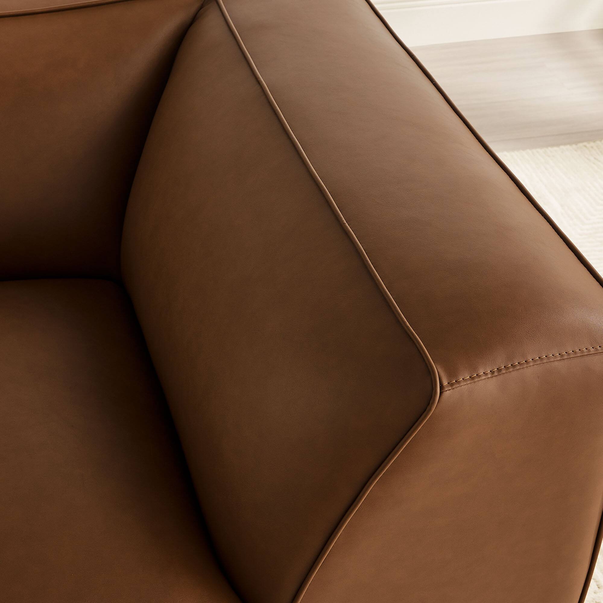 Alt View 9. Modway - Auren Upholstered Vegan Leather Modular Corner Chair by Modway - Coffee.