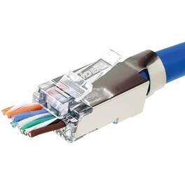 IDEAL - Shielded Feed-Thru CAT-6A/6/5-E Modular Plugs for Larger Diameter Conductors 50 Pack - Metallic