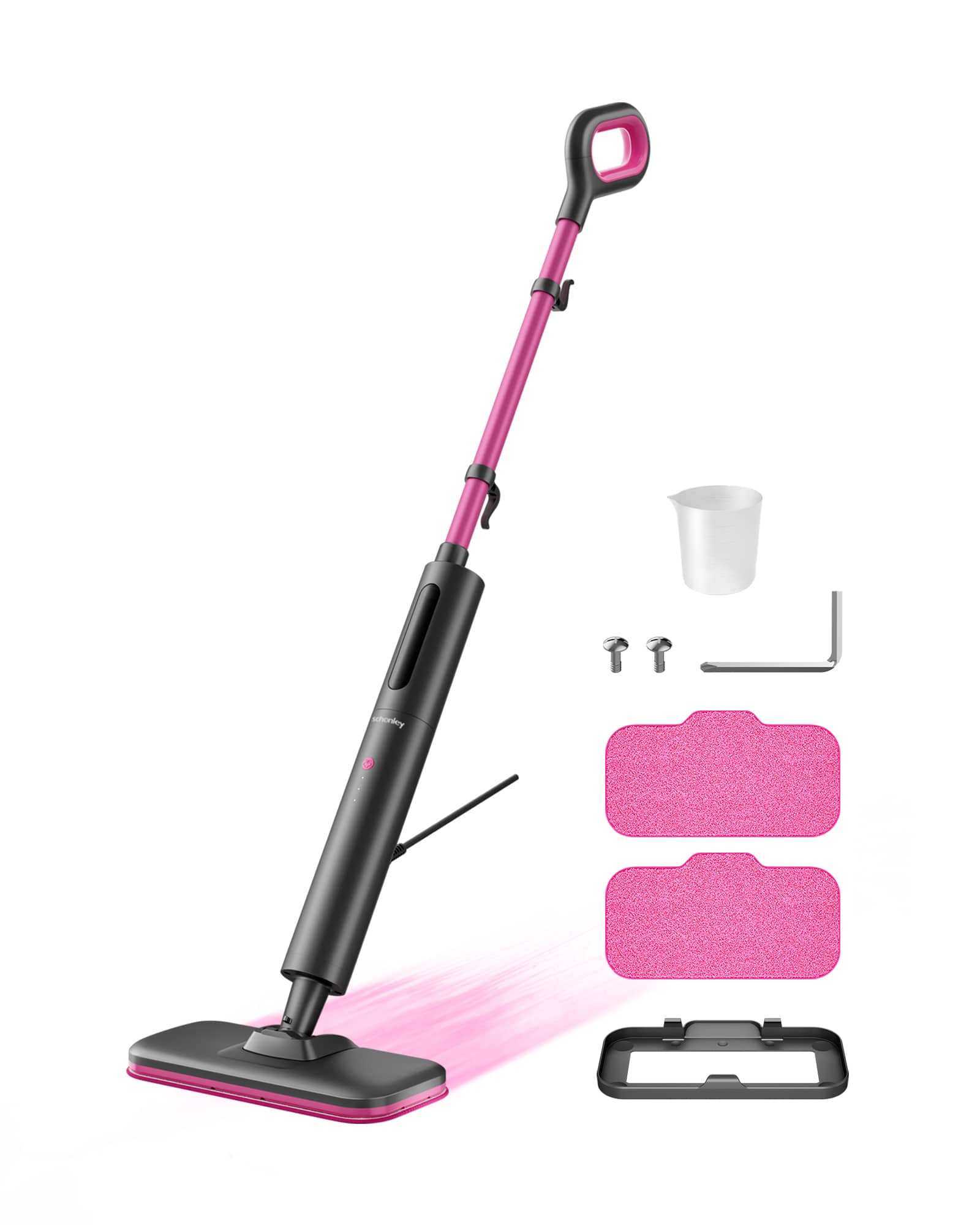 Iris Steam Mop Cleaner Powerful - 15s Fast Heat-Up, Chemical-Free/Washable - Schenley Magenta