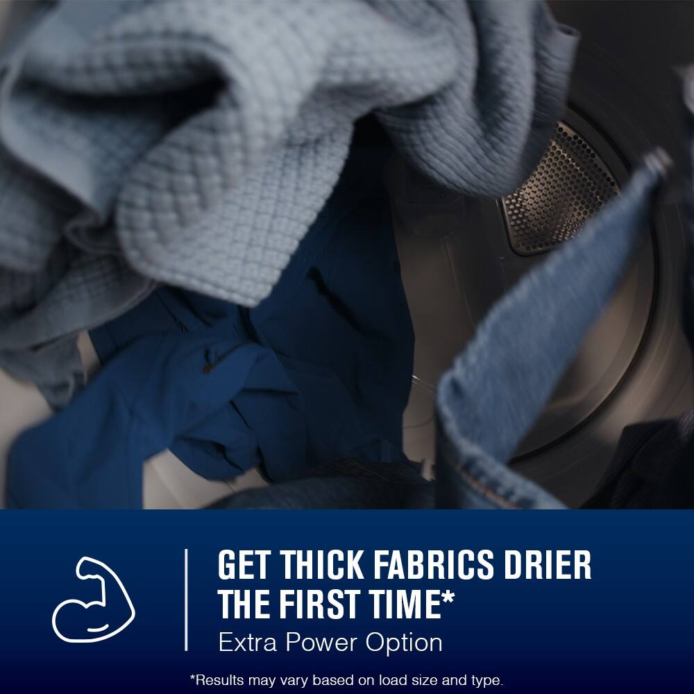 GET THICK FABRICS DRIER THE FIRST TIME*  
Extra Power Option  
*Results may vary based on load size and type.