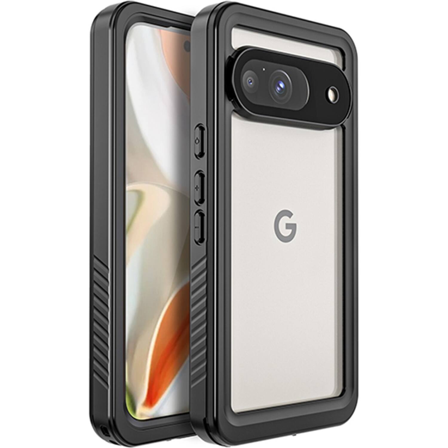 Front. SaharaCase - Oasis Series Water-Resistant Case for Google Pixel 9 - Clear/Black.