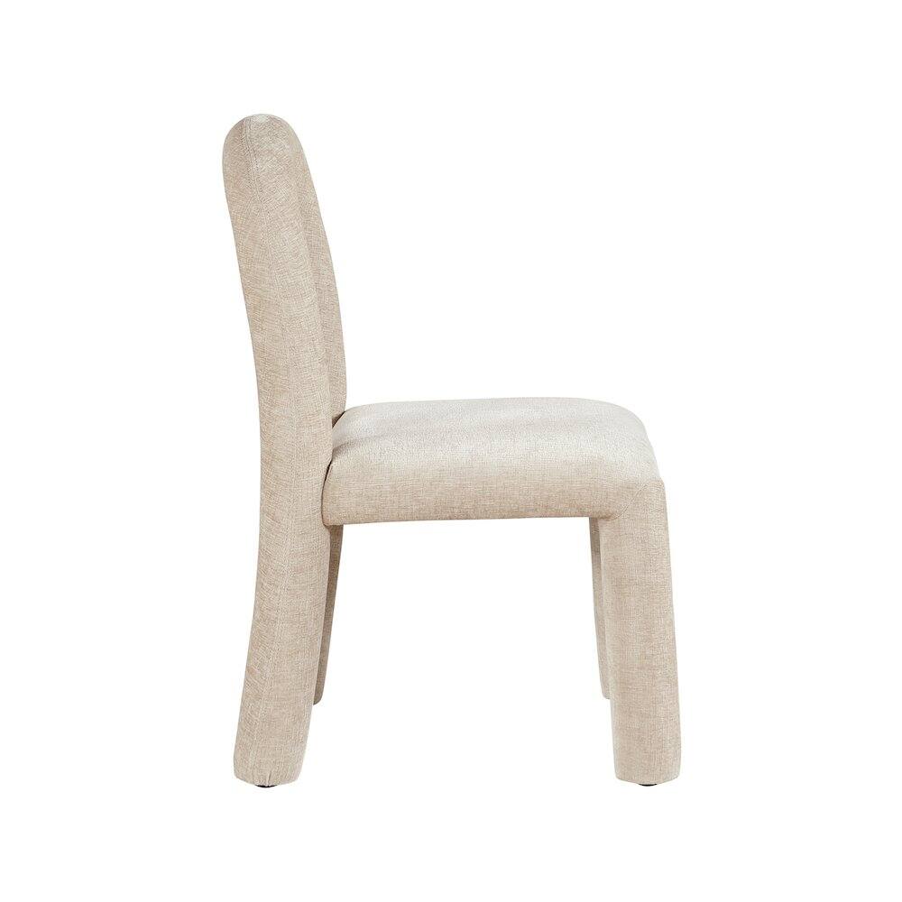 Alt View 3. Meridian Furniture - Amari Beige Chenille Fabric Dining Chair, Set of 2 - Beige.