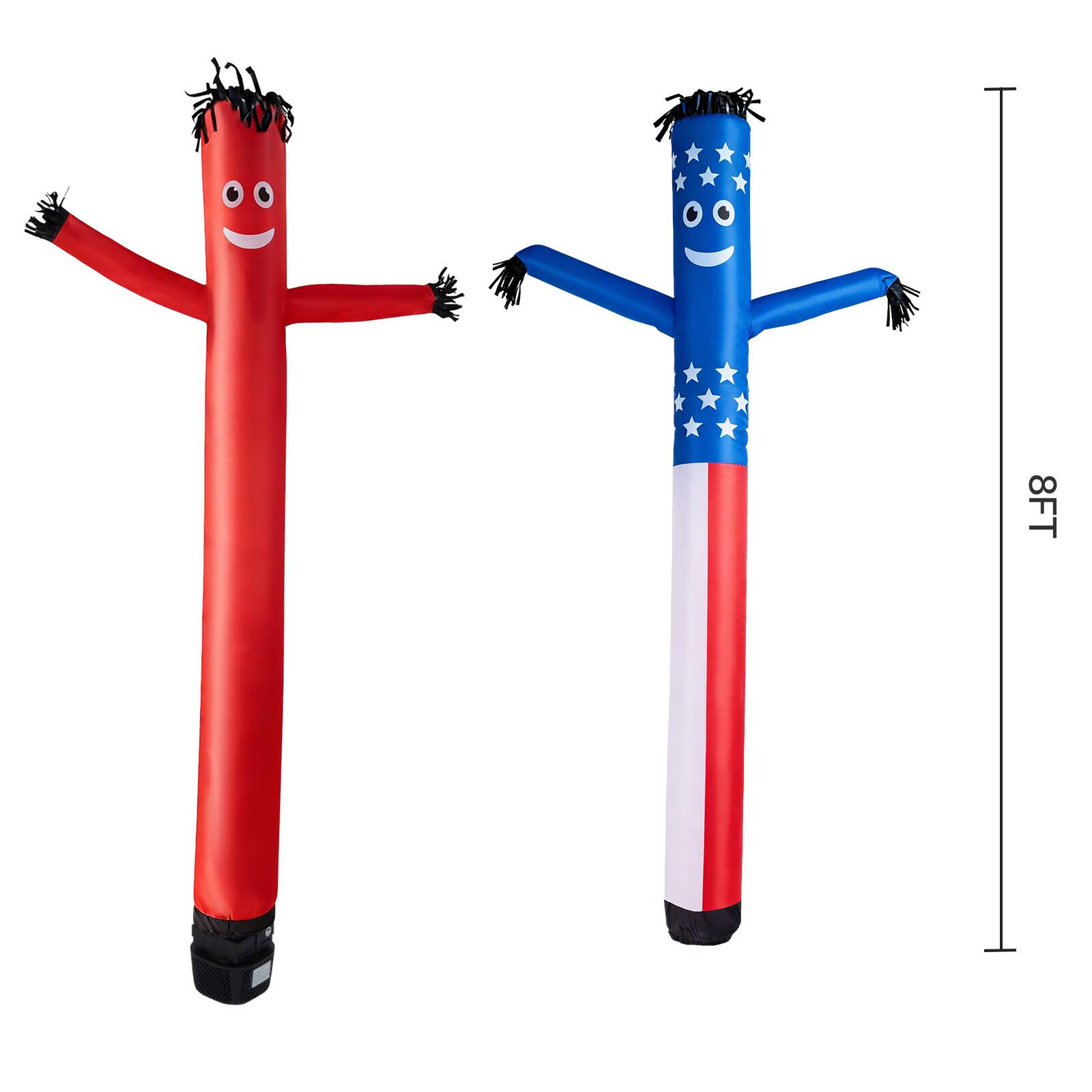 Alt View 4. VEVOR - Inflatable Tube Man with Blower, 8 ft Tall, Wacky Waving Wind Flying Inflatable Dancing Tube Guy with 1/15 HP IPX3 - Red.