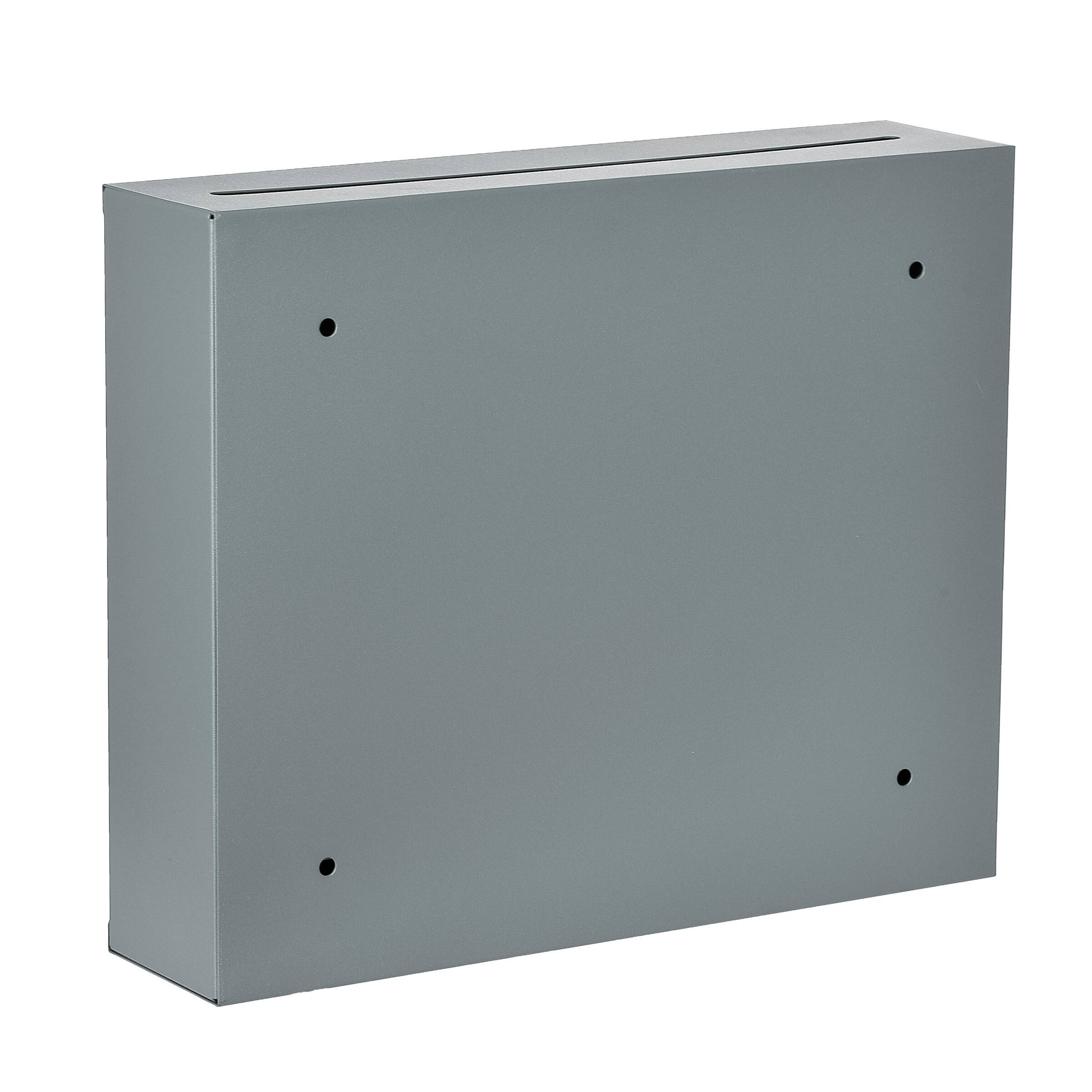 Back. AdirOffice - Drop Box Large Steel Wall-Mount Drop Box Mailbox with Key - Gray.