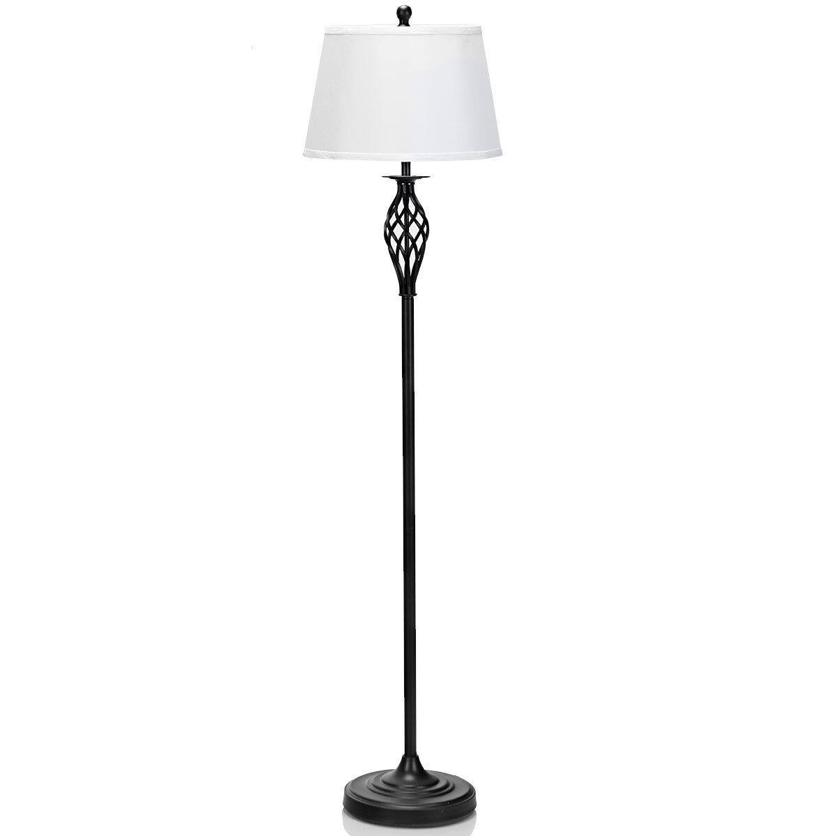 Alt View 5. Costway - Costway 3-Piece Lamp Set 2 Table Lamps 1 Floor Lamp Fabric Shades Living Room Bedroom - as pic.