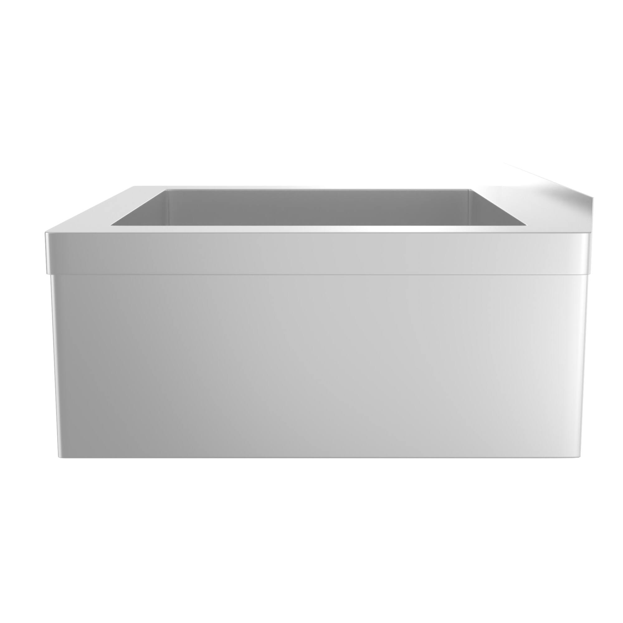 Back. Koolmore - 13 in.  Floor Mop Sink with Deep Basin, Bowl size 24" x 24" x 13" MPS-2424133. - Stainless Steel.