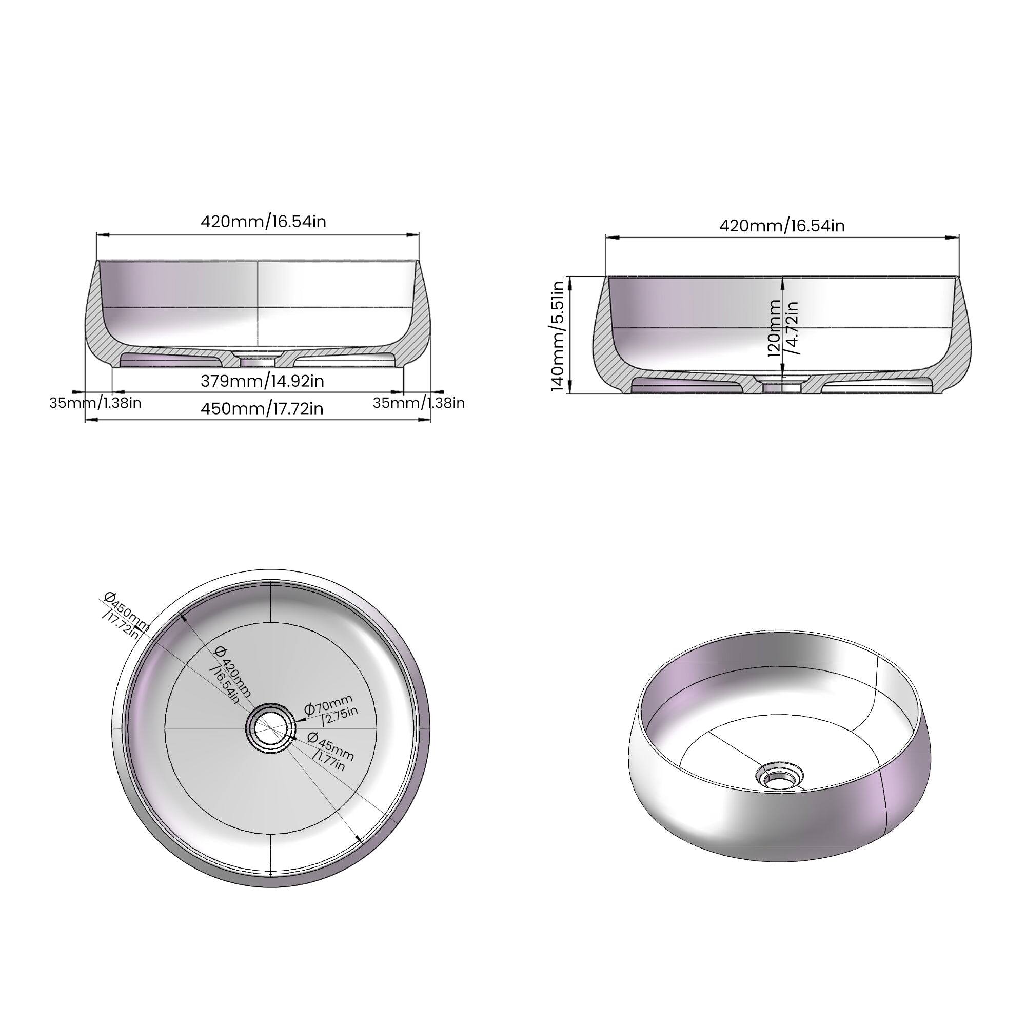 420mm/16.54in  
379mm/14.92in  
35mm/1.38in  
450mm/17.72in  
35mm/1.38in  

420mm/16.54in  
140mm/5.5in  
120mm/4.72in  
472mm/18.58in  

70mm/2.75in  
45mm/1.77in  

70mm/2.75in  
10mm/0.39in