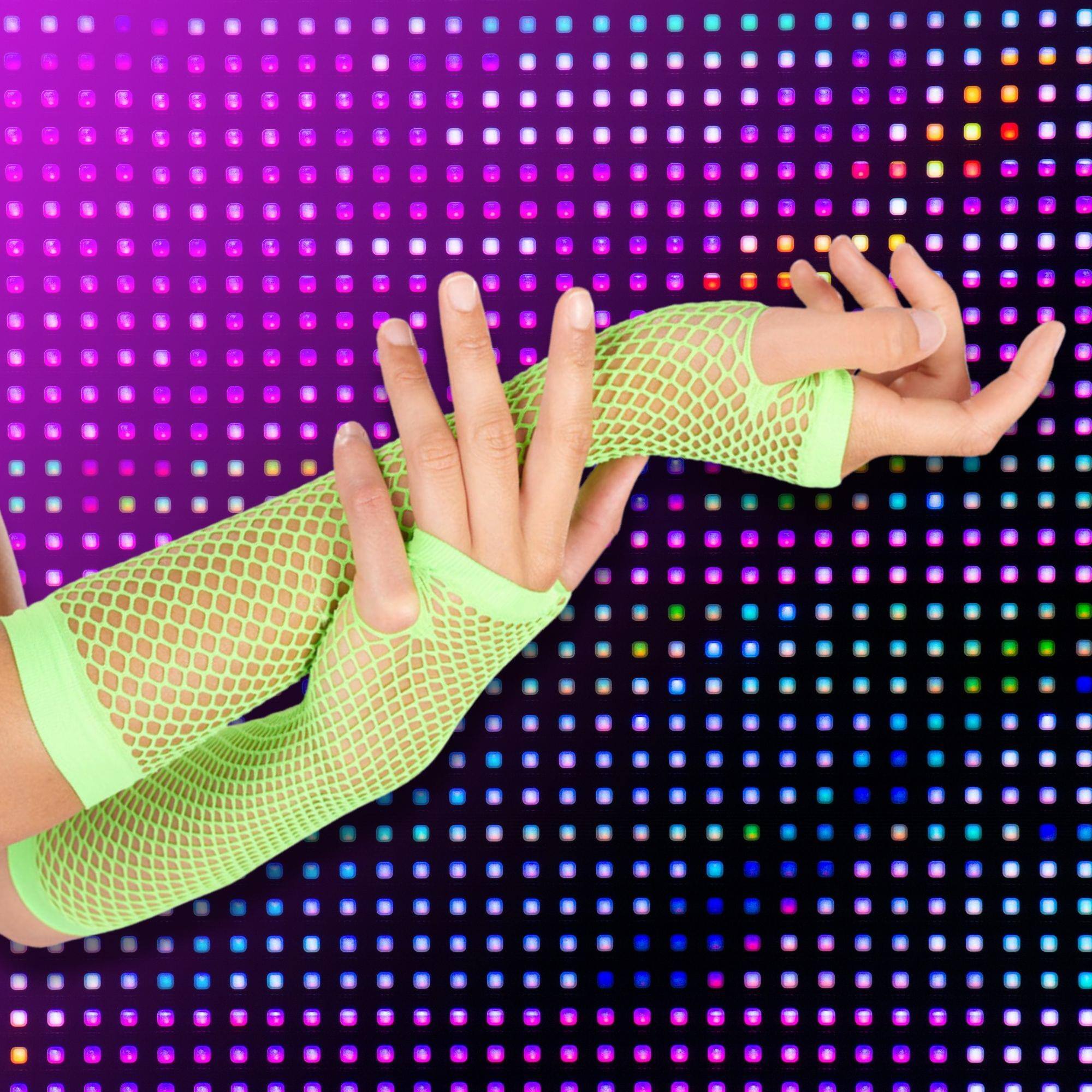 Alt View 10. Orion Costumes - Neon Fishnet Gloves Green Green Costume Accessory - Green.
