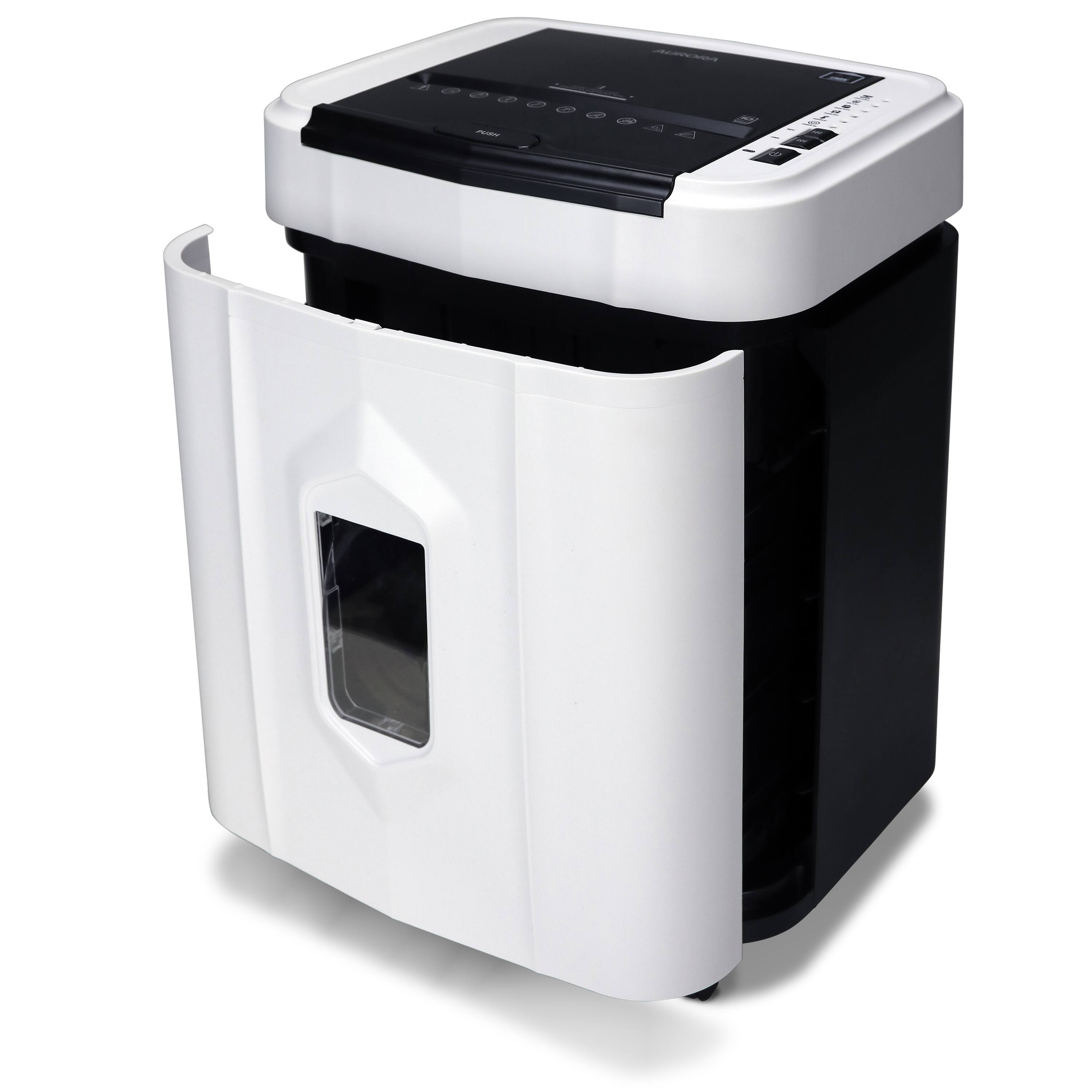 Alt View 1. Aurora - Aurora AU120MF 120-Sheet Auto Feed Micro-Cut Paper Shredder / 5 Gallon Pullout Basket / 30 Minutes/Security Level P-4 - White.