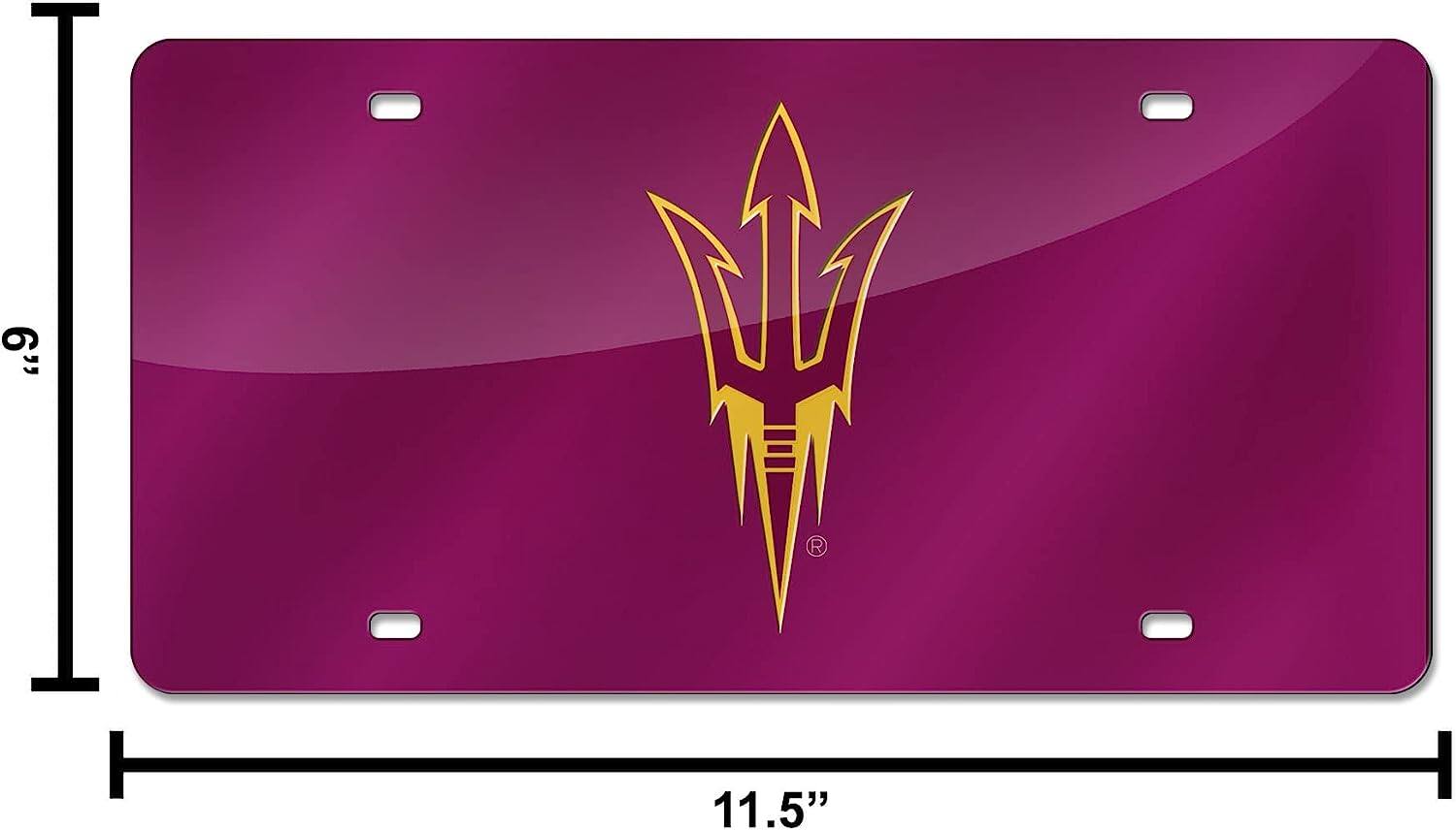 Alt View 3. Rico Industries - Arizona State Sun Devils Dark Red Mirrored Laser Cut License Plate Laser Tag - Multi.