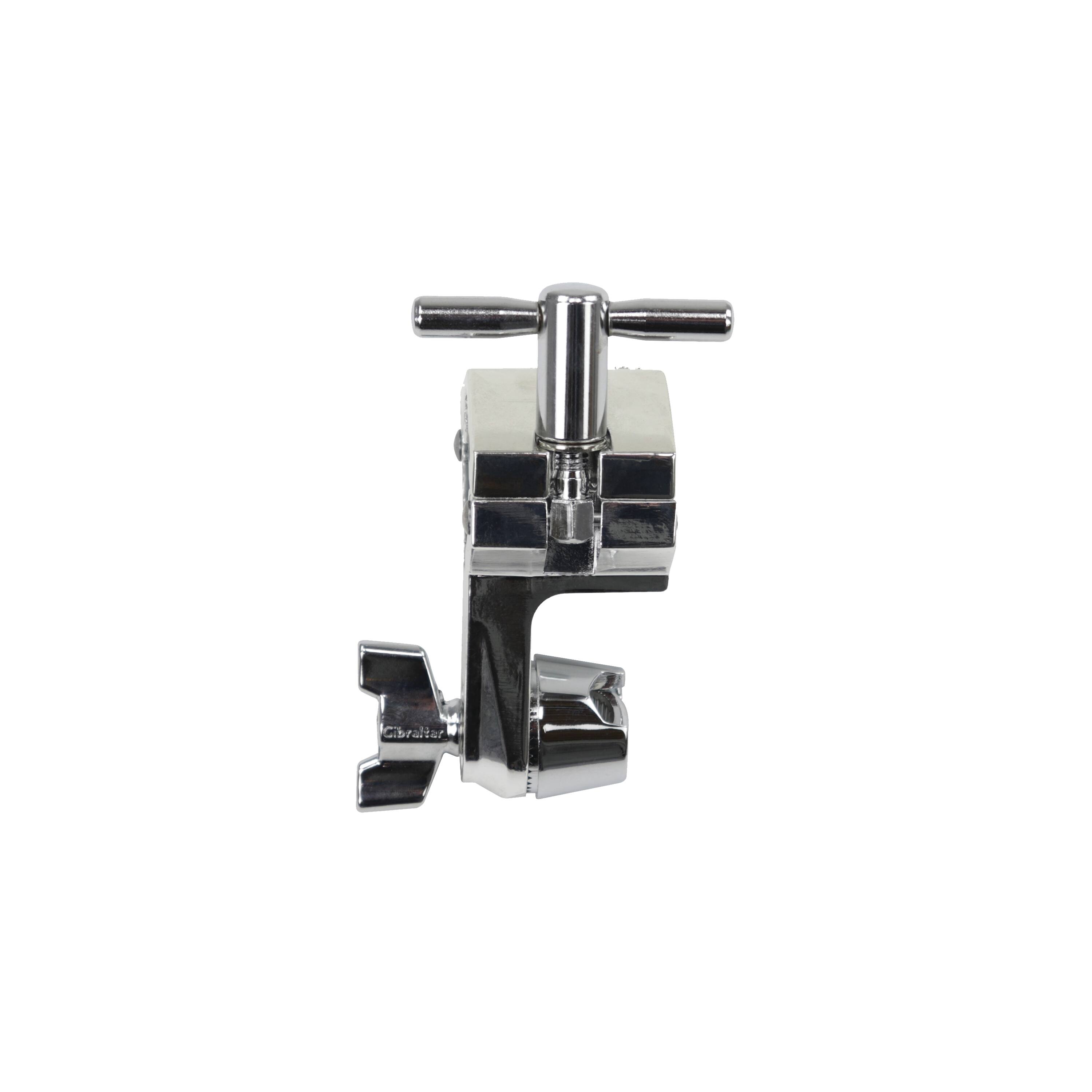 Front. Gibraltar Hardware - Chrome Multi-Clamp with Adjustable 12.7mm Angle Eye Bolt, Securely Mount any Dual Adjust Accessory to Rack System.