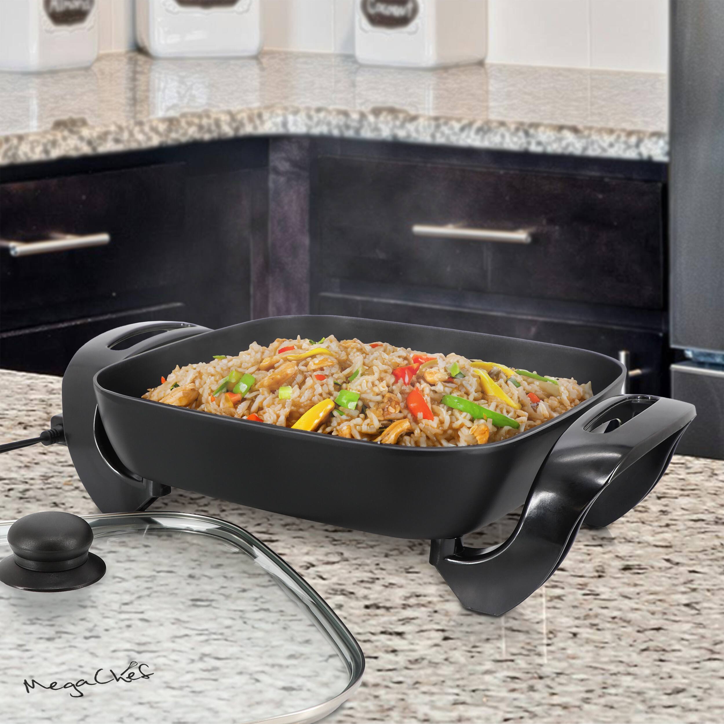 Alt View 6. MegaChef - MegaChef 11.81 Inch Electric Skillet with Non-Stick Coating in Black - Black.