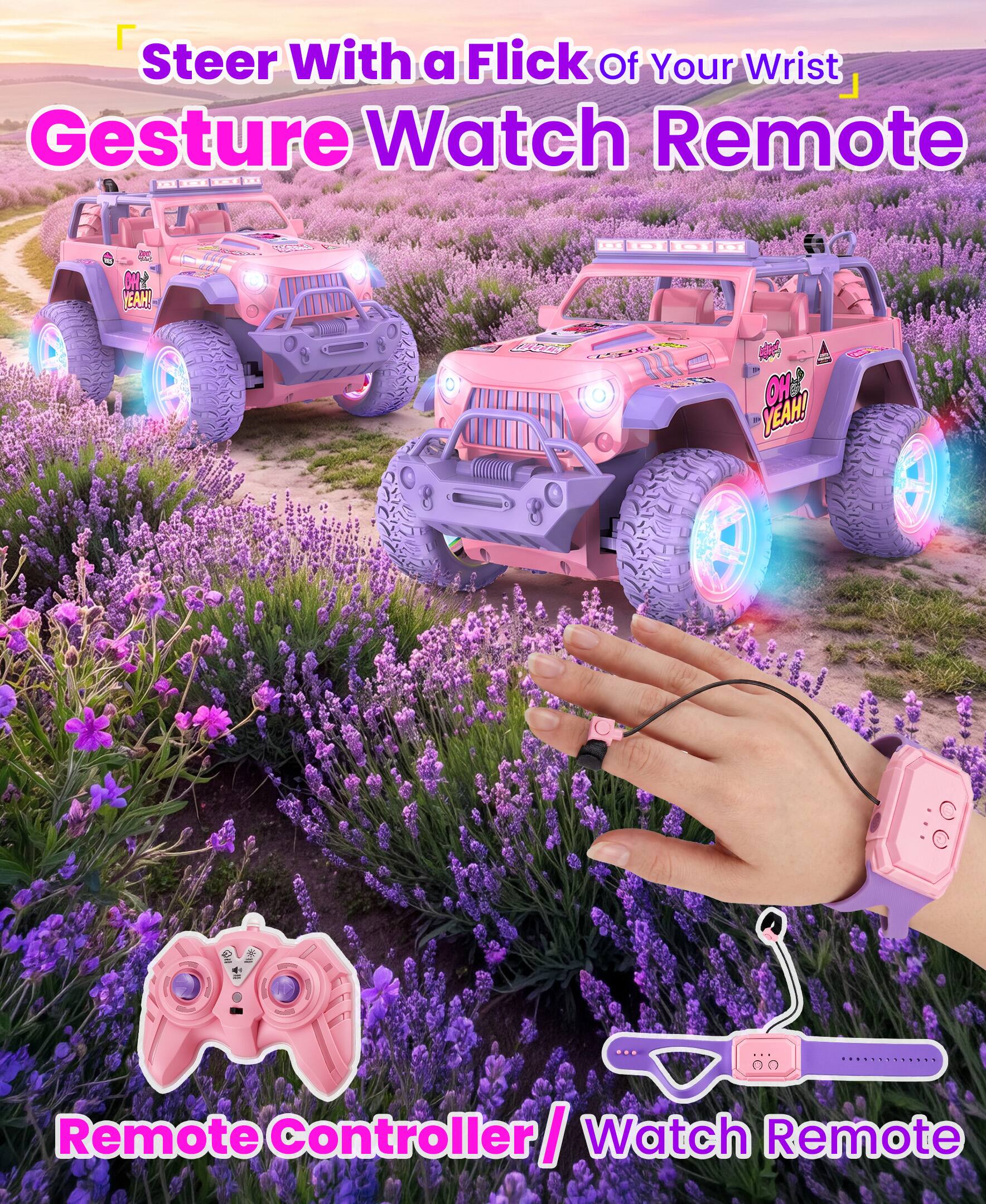 Steer With a Flick Of Your Wrist  
Gesture Watch Remote  
DC  
EAH!  
KELLOWNS COOKIES  
OHE YEAH!  

Remote Controller / Watch Remote