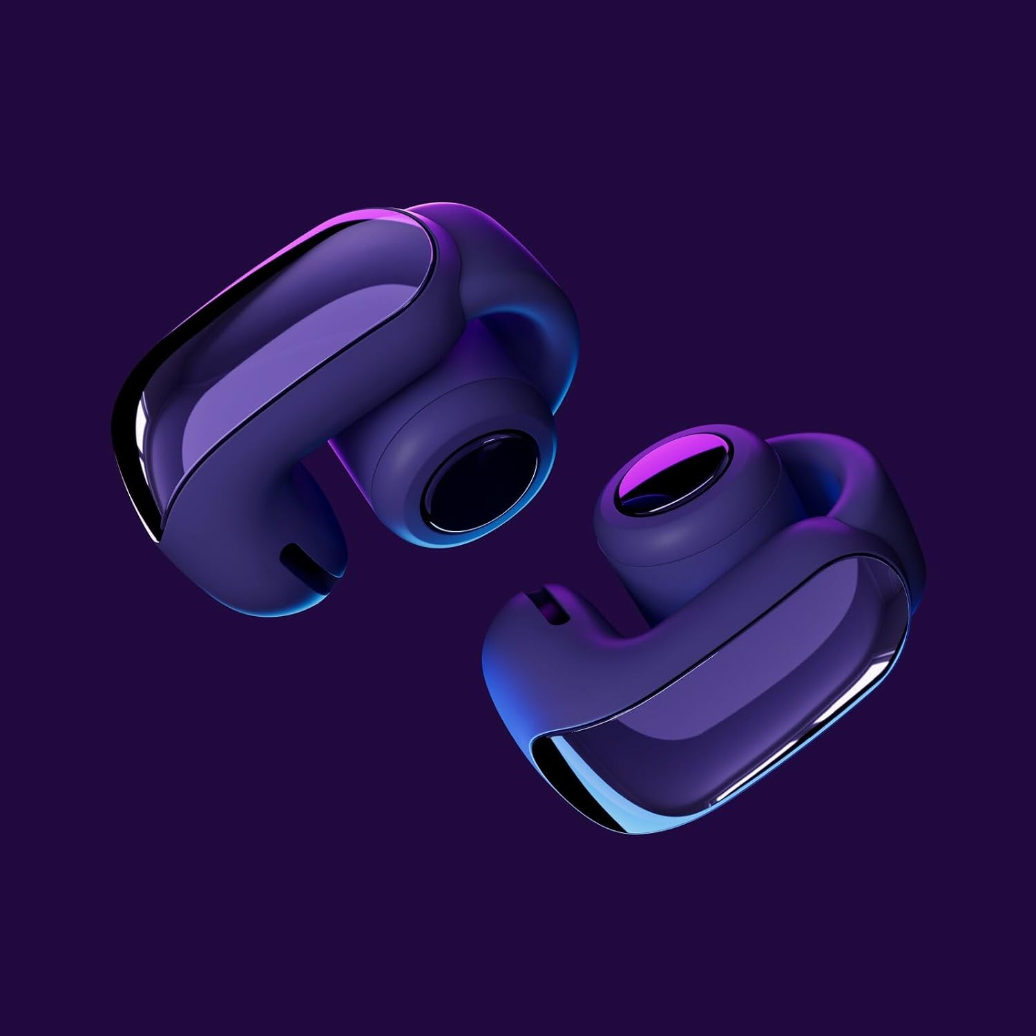 Alt View 1. Bose - Bose Ultra Open Earbuds Bundle with Fast Charger -Water Resistant, Up to 48 Hrs of Playtime, (Midnight Violet) - Midnight Violet.