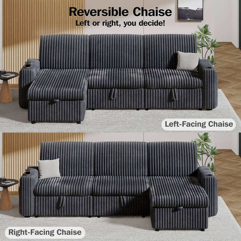 Reversible Chaise  
Left or right, you decide!  

Left-Facing Chaise  
Right-Facing Chaise