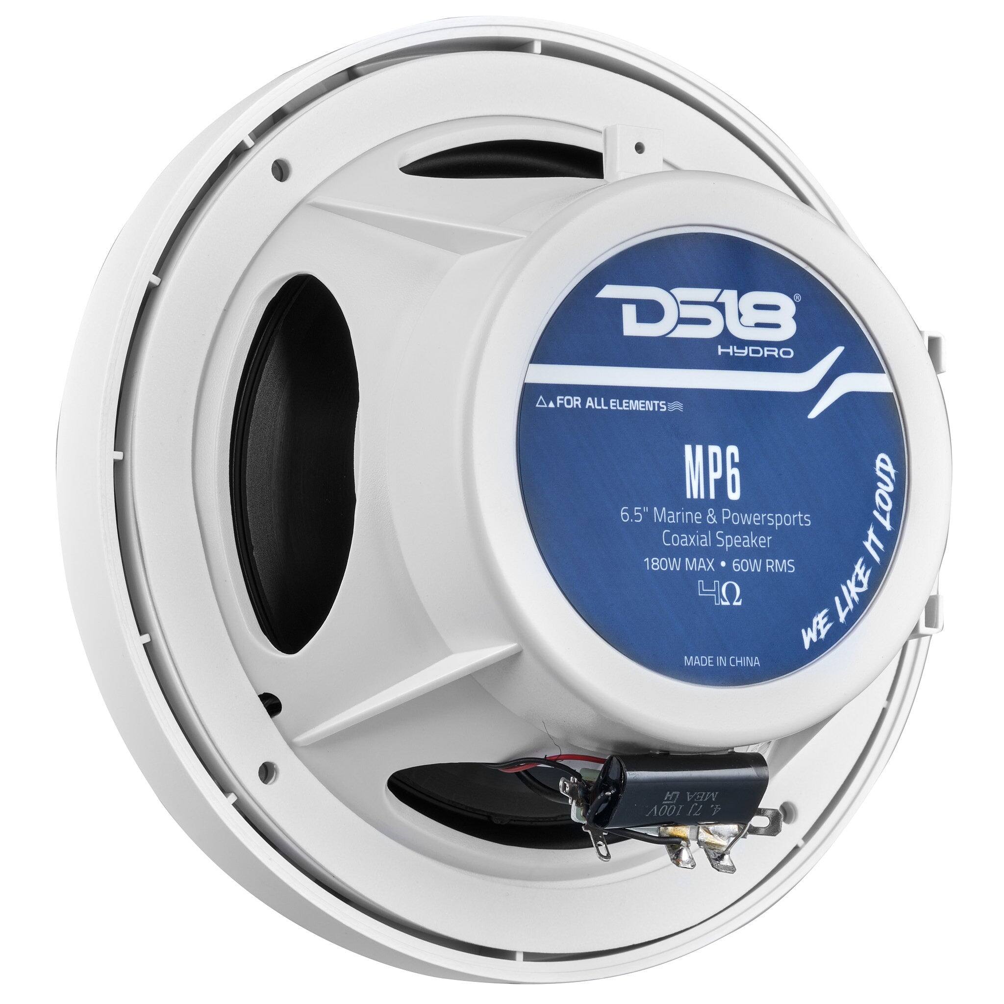 D518 HYDRO  
FOR ALL ELEMENTS  
MPG LOUD  
6.5" Marine & Powersports Coaxial Speaker  
180W MAX  
60W RMS  
MADE IN CHINA  
MEA 100V